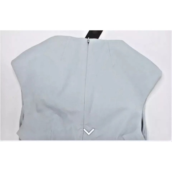 BANANA REPUBLIC Midi Ponte Sheath Dress V Neck Heather Light Blue Size 0 - NWT - Picture 4 of 12